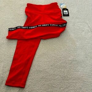 Zumba Red High waisted crop leggings. XS. NWT